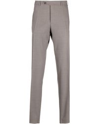 Canali - Mid-rise Tailored Tapered Trousers - Lyst