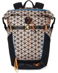 Piquadro - Geometric-Pattern Roll-Top Backpack - Lyst