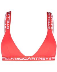 Stella McCartney - Logo-embellished Bralette Bikini Top - Lyst