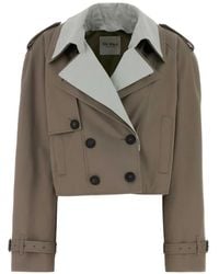 The Attico - Gabardine Cropped Trench Coat - Lyst