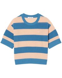 Lacoste - Striped Round-Neck Knitted T-Shirt - Lyst