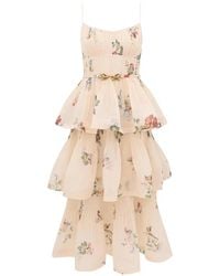 Zimmermann - Robe Mi-Longue À Design Plissé - Lyst