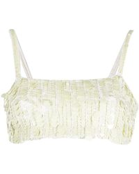 P.A.R.O.S.H. - Sequin-Embellished Crop Top - Lyst