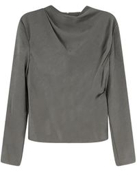 Vince - Cowl-Neck Long-Sleeve Blouse - Lyst
