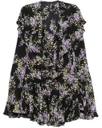 Norma Kamali - Ruffled Floral-Print Dress - Lyst
