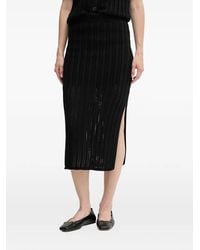 DKNY - Side-Slit Knitted Midi Skirt - Lyst