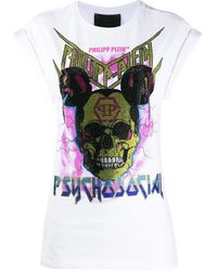 Philipp Plein - Crystal Skull Print T-Shirt - Lyst