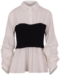 Jovonna London - Ona Corset-Style Ruffled-Sleeve Shirt - Lyst