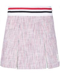 Thom Browne - Tweed Seersucker Pleated Skirt - Lyst