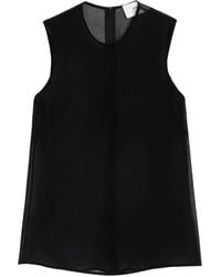 Ami Paris - Semi-Sheer Silk Top - Lyst
