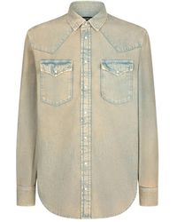 Dondup - Denim Overhemd Met Western-Stijl En Vervaagd Effect - Lyst