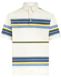 Etro - Pegaso-embroidered Striped Polo Shirt - Lyst