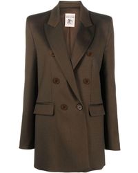 Semicouture - Double-breasted Wool-blend Blazer - Lyst