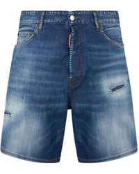 DSquared² - Jeans-Shorts Mit Logo-Patch - Lyst