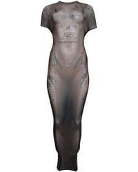 Jean Paul Gaultier - Vestido estampado de malla - Lyst