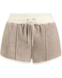 Manière De Voir - Bettie Contrast Velour Mini Shorts - Lyst