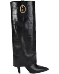 Kurt Geiger - 100Mm Fold-Over Croc-Embossed Buckle Boots - Lyst