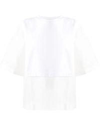 Fabiana Filippi - Semi-Sheer Panelled Cotton T-Shirt - Lyst