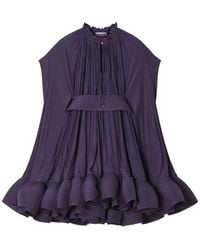 Lanvin - Pleated Ruffled Mini Dress - Lyst