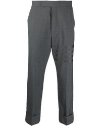Thom Browne - Cropped Stripe-print Wool Trousers - Lyst