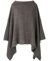 UMA | Raquel Davidowicz Nikki Ribbed Poncho - Grey
