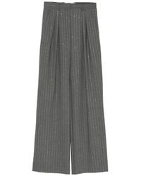 SIMONA CORSELLINI - Pinstripe-Pattern Pleated Trousers - Lyst