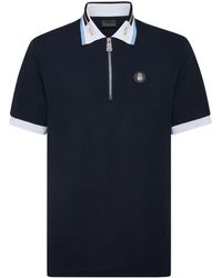 Billionaire - Crest-plaque Cotton Polo Shirt - Lyst