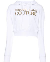 Versace - Logo-embellishment Cropped Hoodie - Lyst