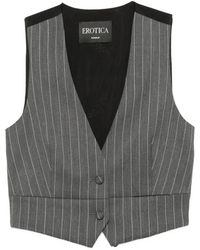 Dondup - Pinstripe-Pattern Cropped Waistcoat - Lyst