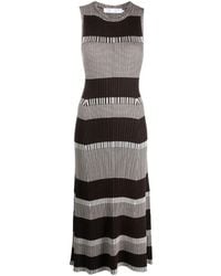 Proenza Schouler - Mini Stripe Ribbed-knit Sleeveless Dress - Lyst