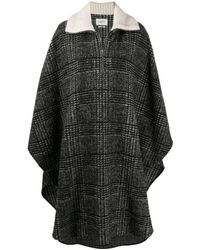 Étoile Isabel Marant Gabin Oversized Checked Cape - Black