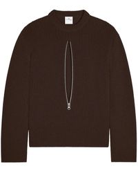 Courreges - Zipped Ribbed Wool Sweater - Lyst