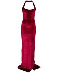 Atu Body Couture - Halterneck Velvet Maxi Dress - Lyst
