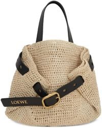 Loewe - Mini Punch Hole Rafia-Crochet Cross Body Bag - Lyst