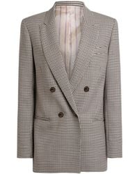 Etro - Blazer A Cuadros Gingham Con Doble Botonadura - Lyst