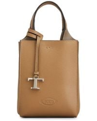 Tod's - T Timeless Pebbled-Leather Tote Bag - Lyst