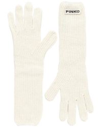 Pinko - Long Gloves With Logo Lettering - Lyst