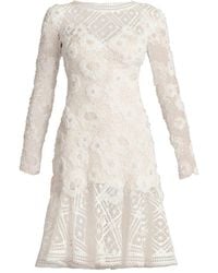 Tadashi Shoji - Idly Lace-Embroidered Flared Dress - Lyst