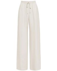 Oscar de la Renta - Silk Georgette Drawstring Pant - Lyst