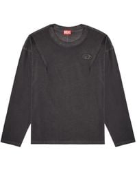 DIESEL - X Thug Club T-Shirt Met Franje En Logoplakkaat - Lyst