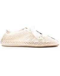 forte_forte - Mesh-Knit Lace-Up Cotton Sneakers - Lyst
