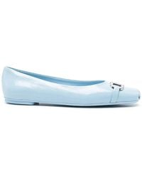 Ferragamo - Gancini Patent-Leather Ballet Flats - Lyst