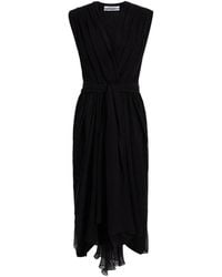 Another Tomorrow - Gathered Midi Dress - Lyst