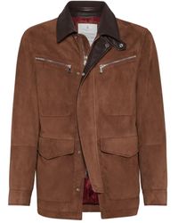 Brunello Cucinelli - Jacke Aus Wildleder - Lyst