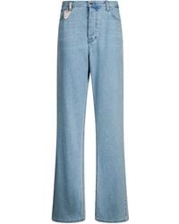 Liu Jo - Straight-Leg-Jeans mit Schmucksteinen - Lyst