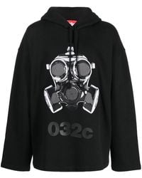 032c - Graphic-Print Drop-Shoulder Hoodie - Lyst