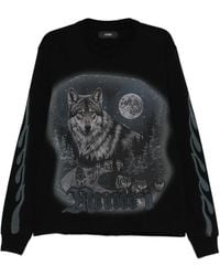 Amiri - T-Shirt Verfraaid Met Kristallen - Lyst