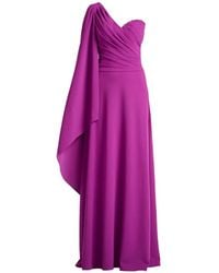 Tadashi Shoji - Alney One-Shoulder Draped-Sleeve Maxi Dress - Lyst