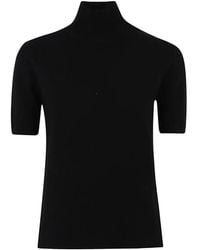 Allude - Short-Sleeve Roll-Neck T-Shirt - Lyst