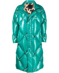 Philipp Plein - Quilted Studded Padded Coat Green - Lyst